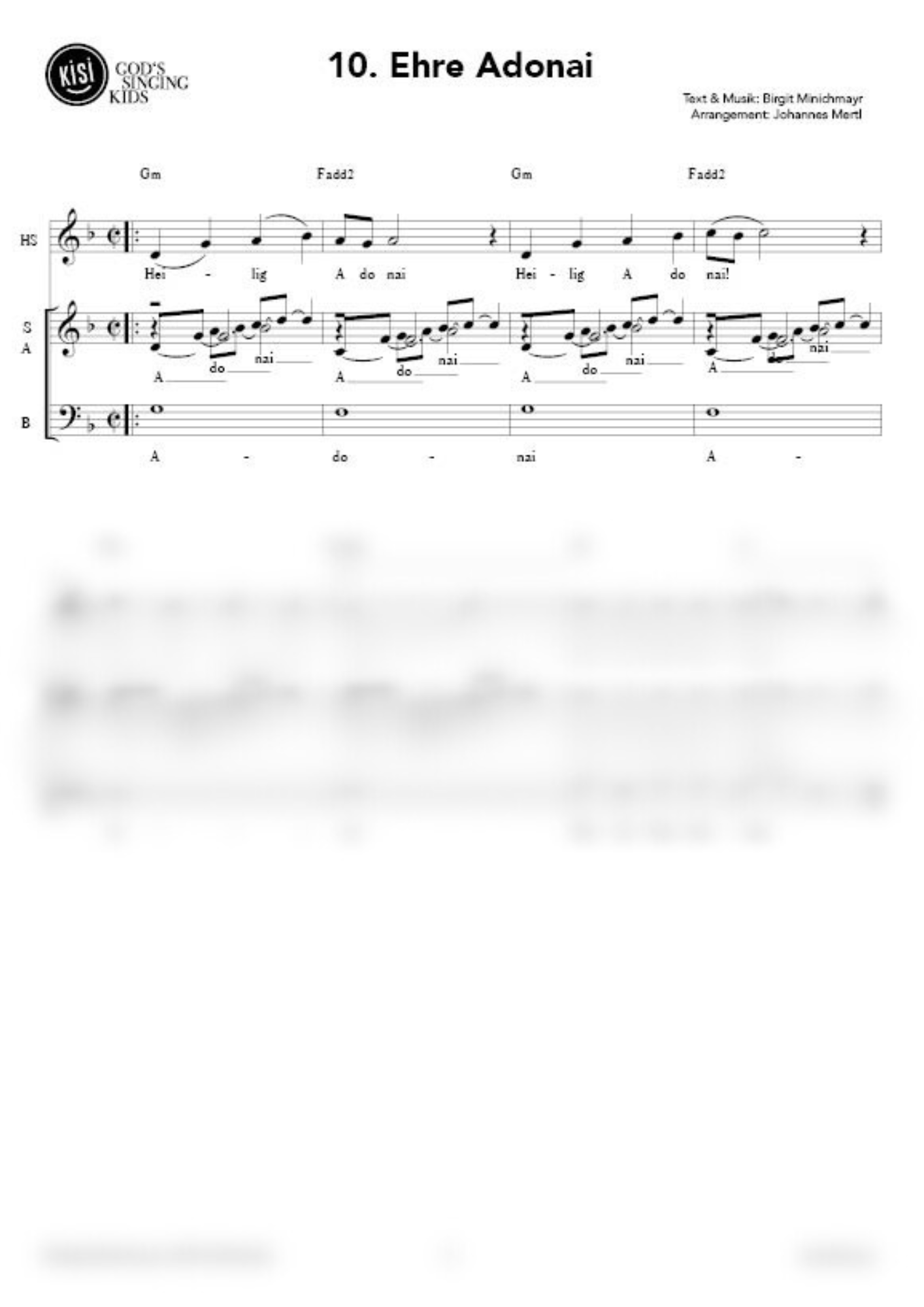 Ehre Adonai (Chor) (pdf)