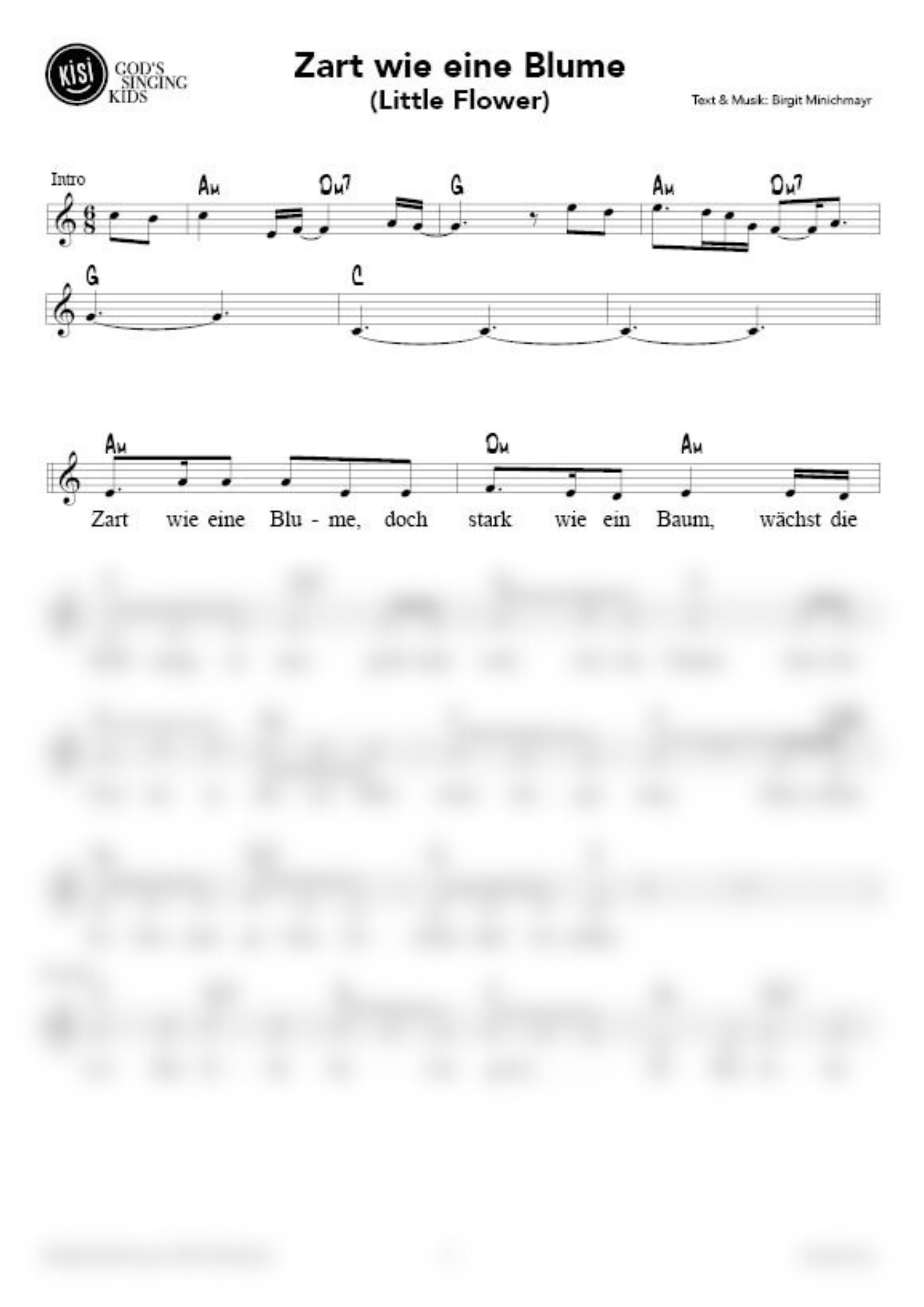 Zart wie eine Blume (Little flower) (pdf)