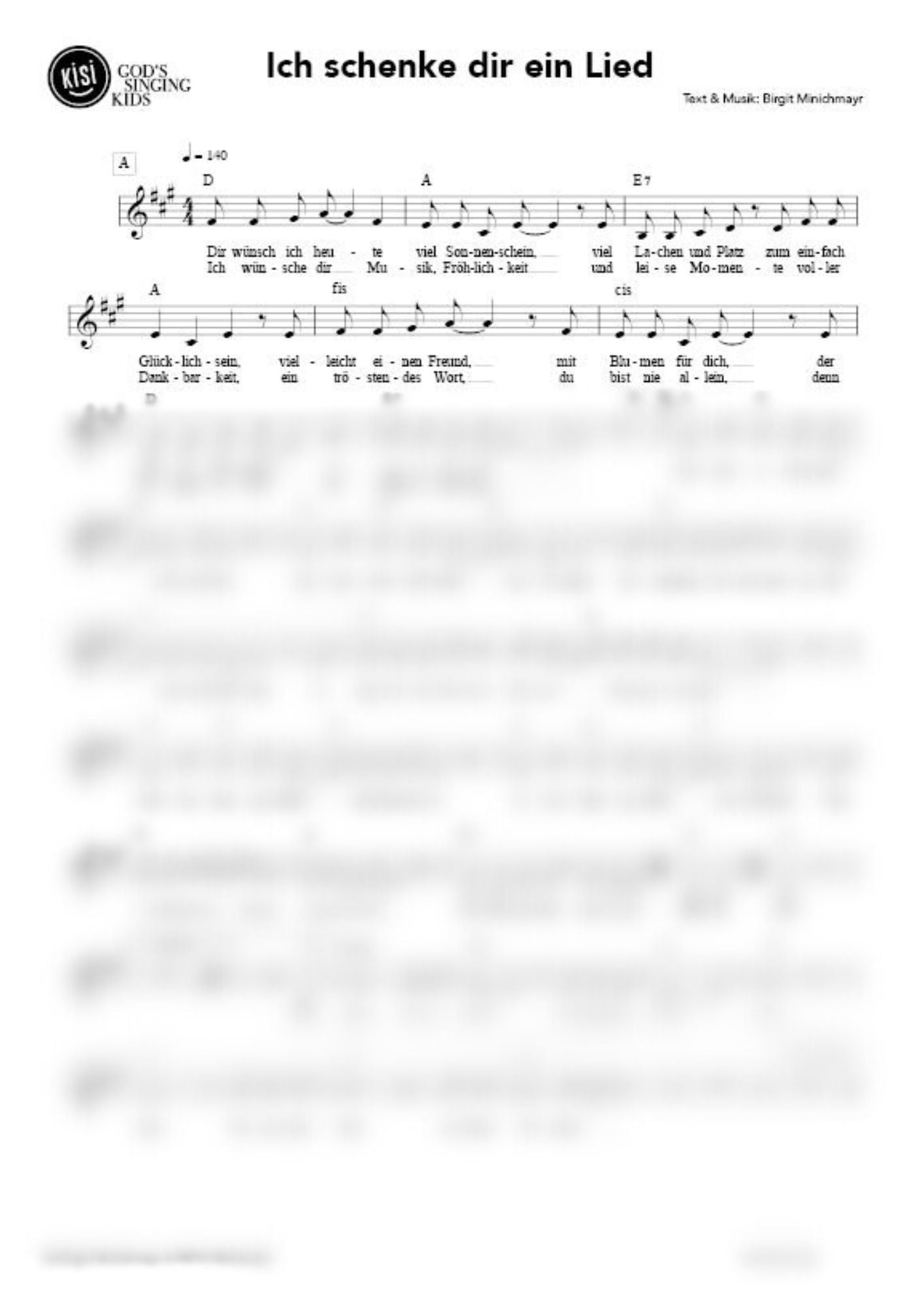 Ich schenke dir ein Lied (pdf)
