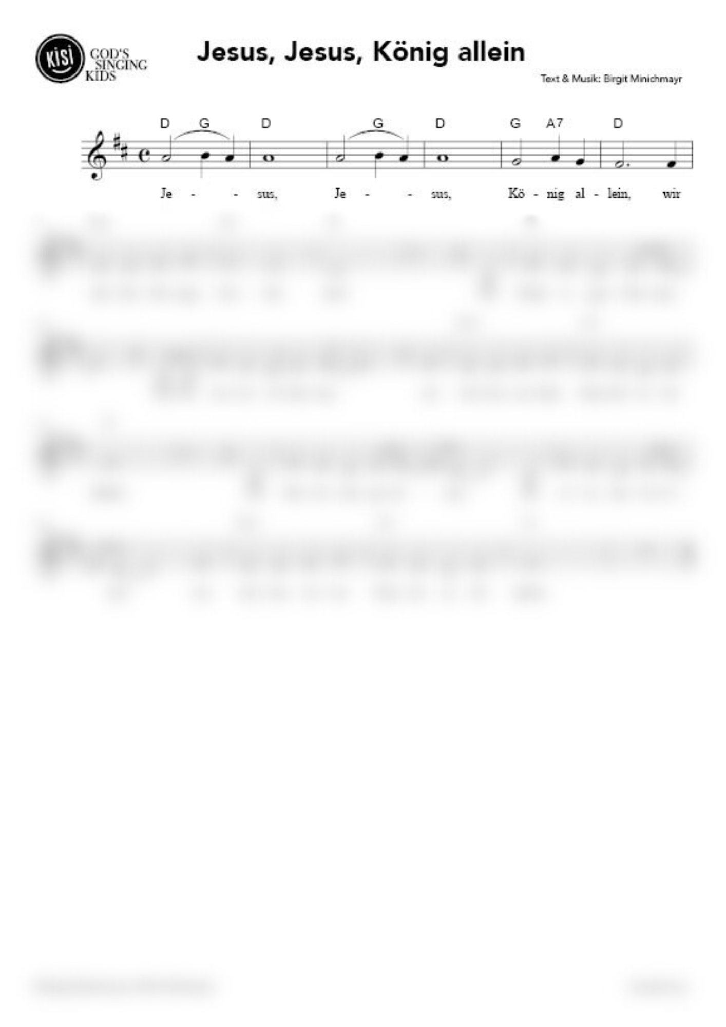 Jesus, Jesus, König allein (pdf)