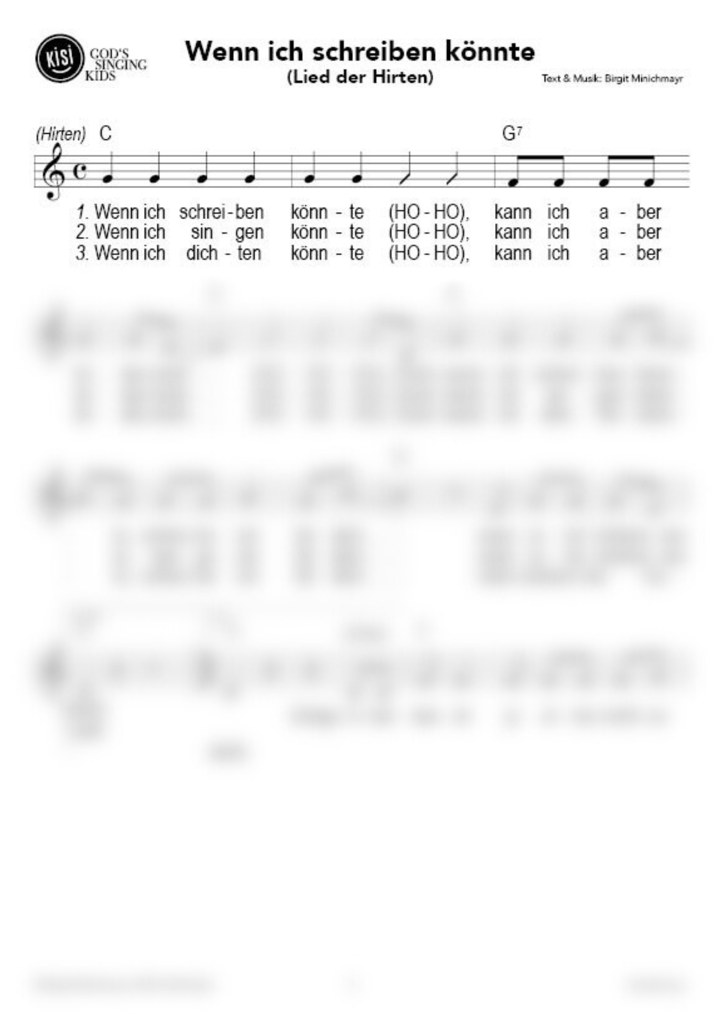 Wenn ich schreiben könnte (Lied der Hirten) (pdf)