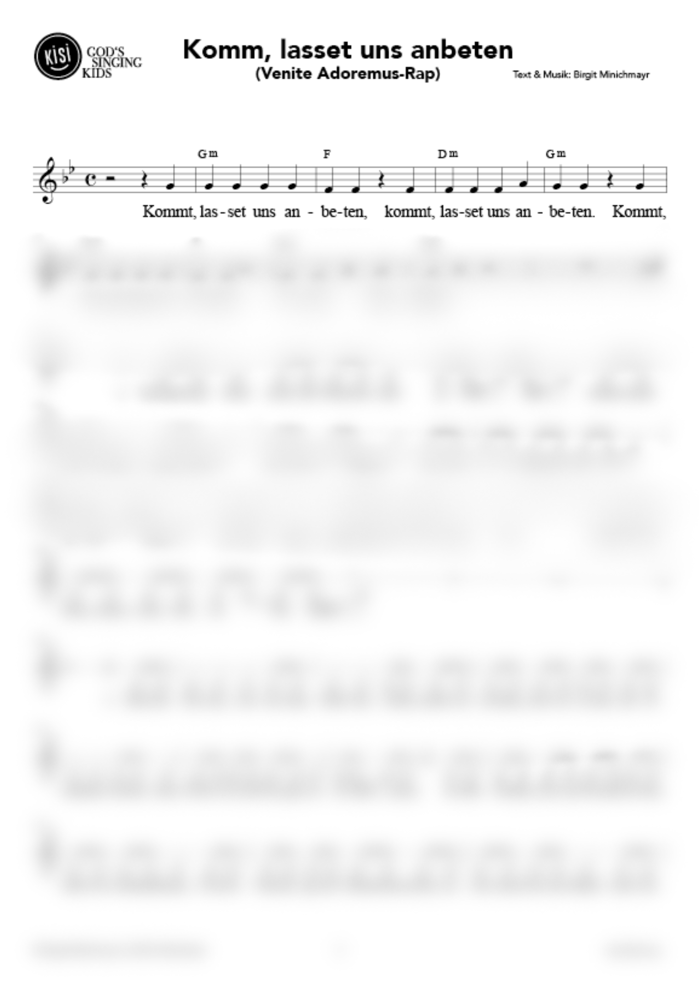 Komm, lasset uns anbeten (Venite Adoremus-Rap) (pdf)