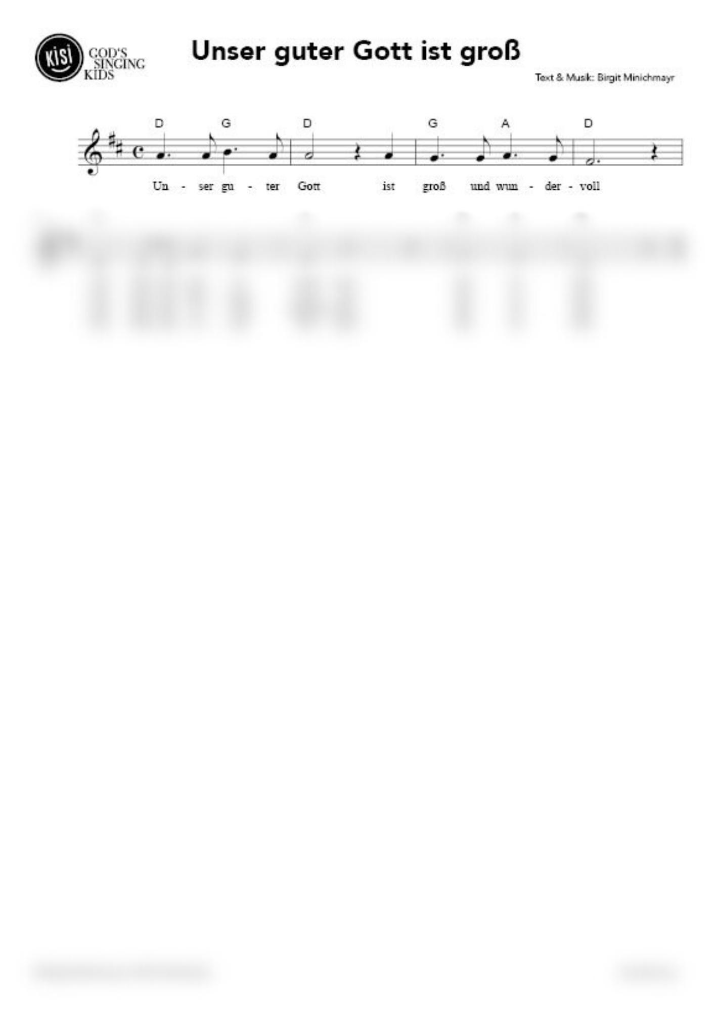 Unser guter Gott ist groß (pdf)