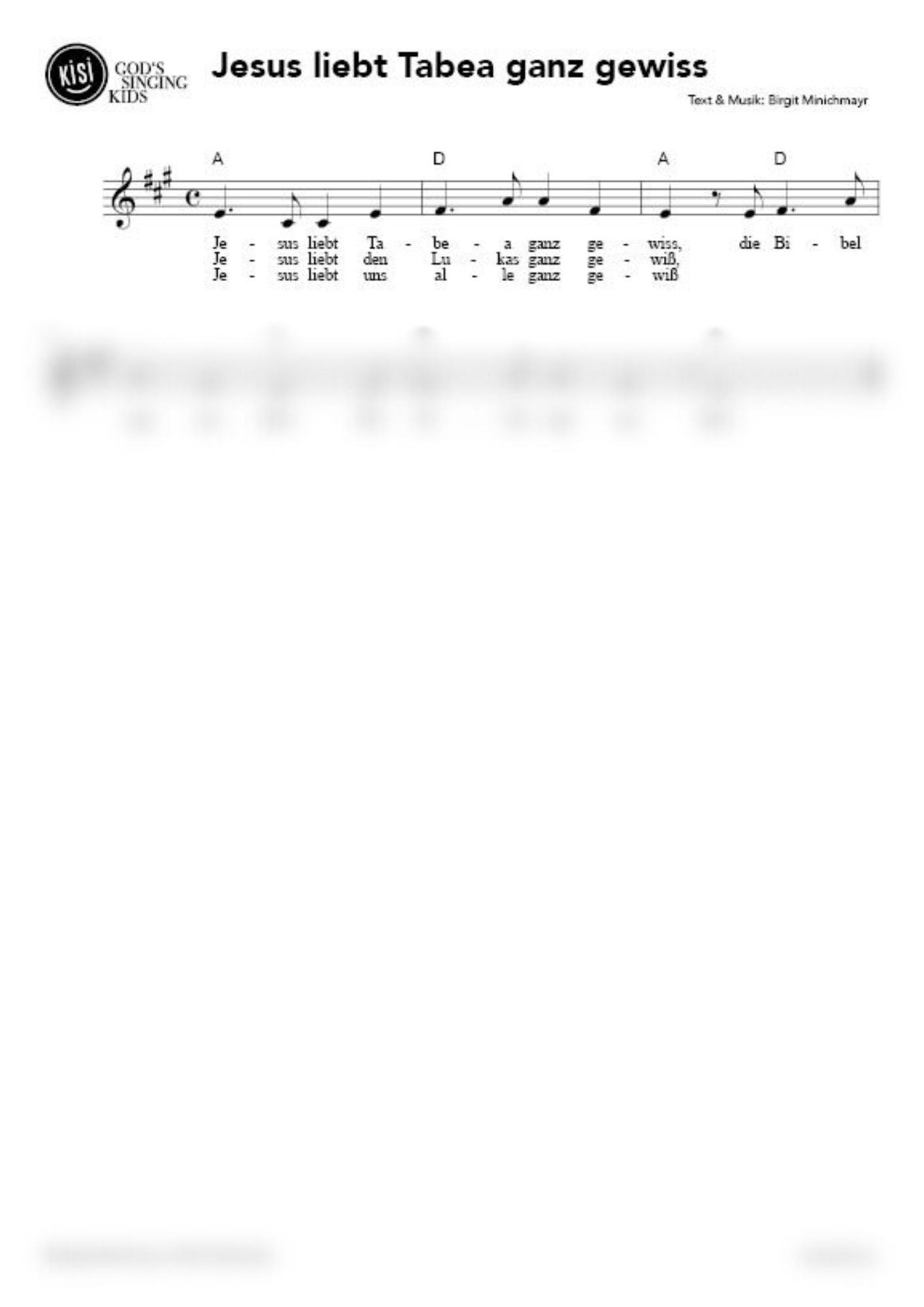 Jesus liebt Tabea ganz gewiss (pdf)