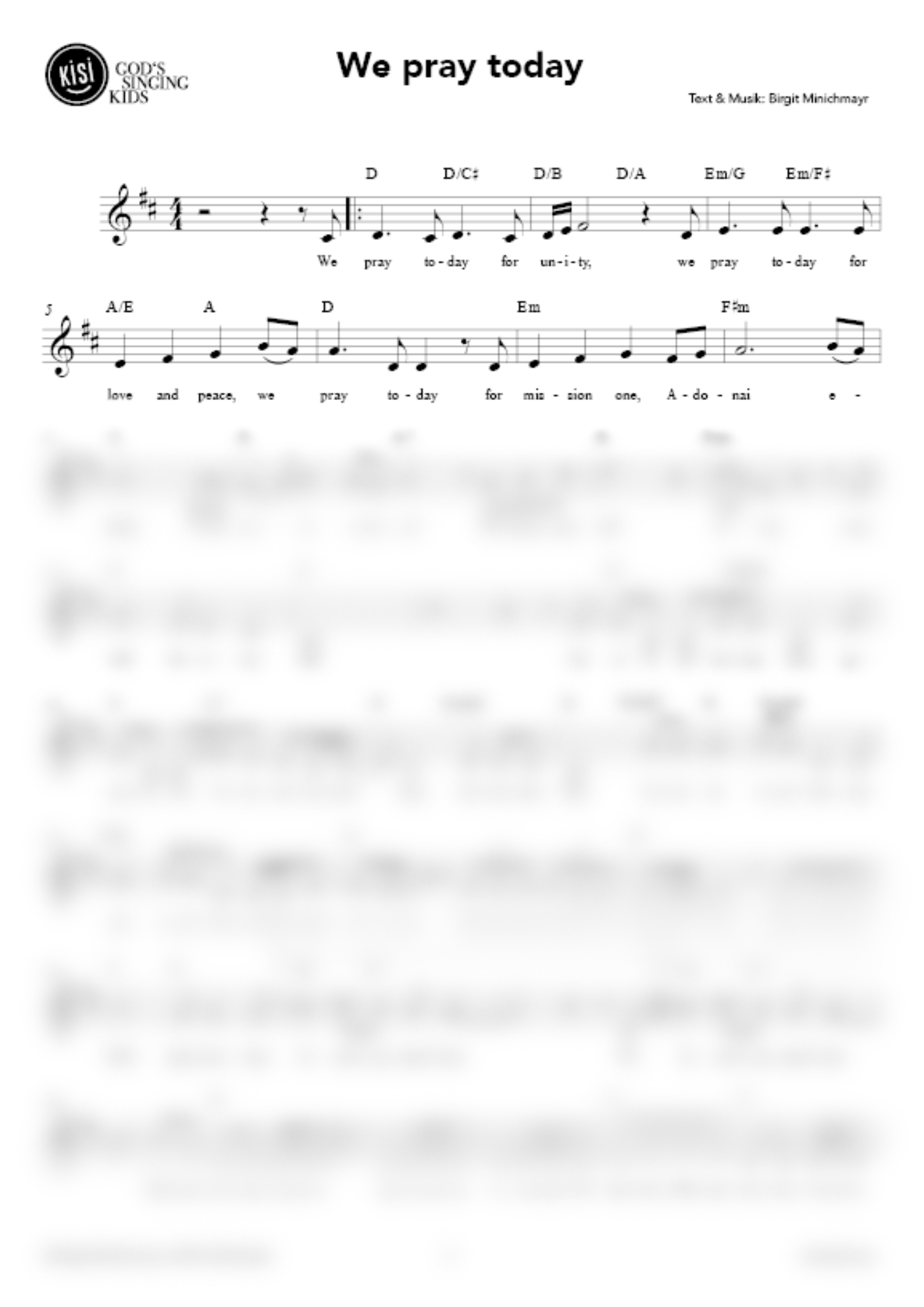 We pray today (pdf)
