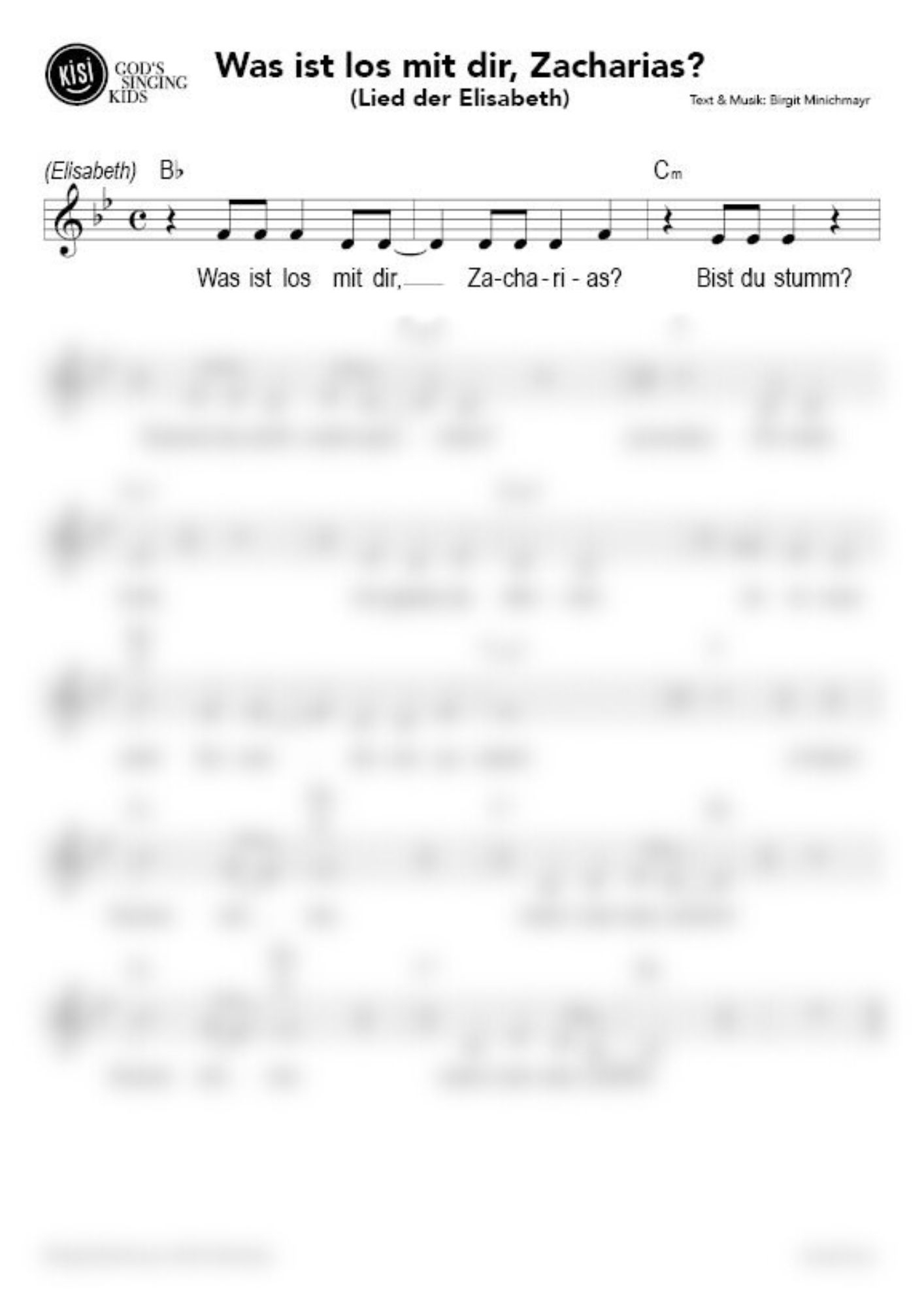 Was ist los mit dir, Zacharias (Lied der Elisabeth) (pdf)