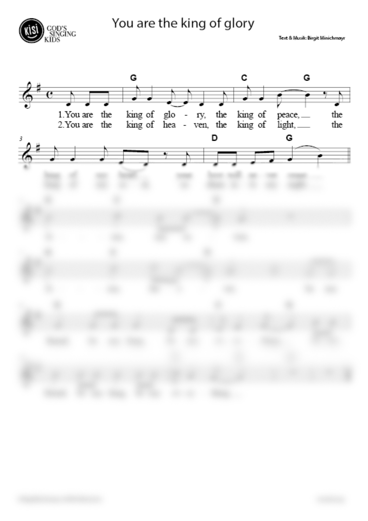 You are the king of glory (pdf)