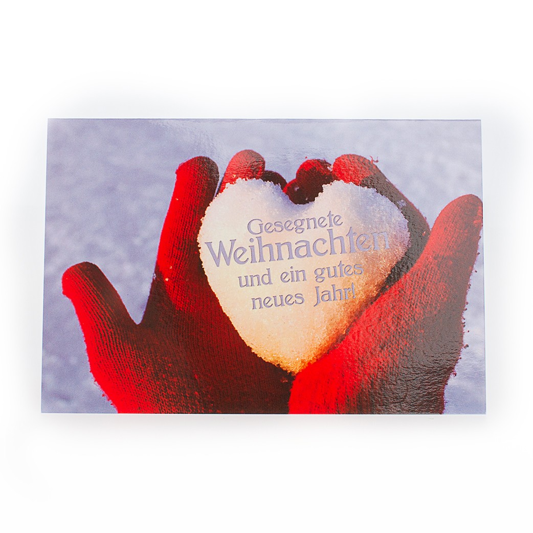 Weihnachtskarte Schneeherz