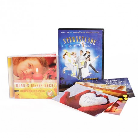 Weihnachts-Paket: DVD Die Sternstunde, CD Wunder dieser Nacht, 5 Weihnachstskarten